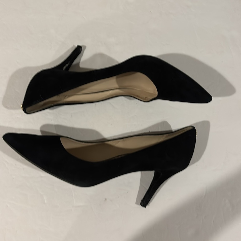 Cole Haan Black Suede Juliana Pointed Toe Pumps - Size 11B - Picture 4 of 9